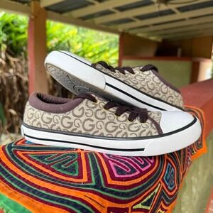 G by GUESS Monogram Low-Top Sneakers – Brown/Beige size‎ 5